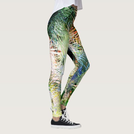 Leggings Palm Feuille moderne Tropical Abstract Design (Droite)