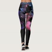 Leggings Palm Tree Beach Espace Galaxy Star Répéter noir (Dos)