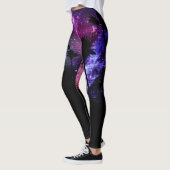 Leggings Palm Tree Beach Espace Galaxy Star Répéter noir (Gauche)
