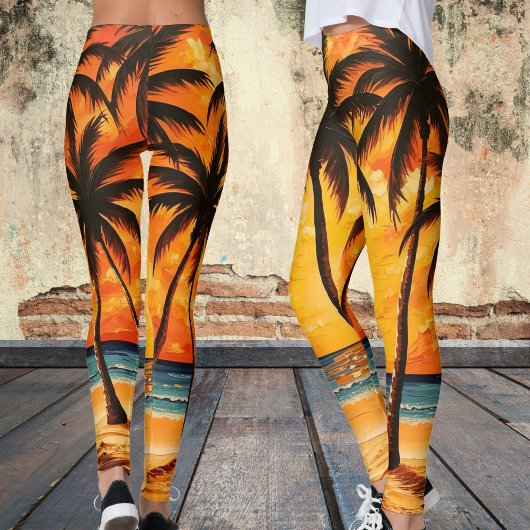 Leggings Palm Tree Beach Tropical