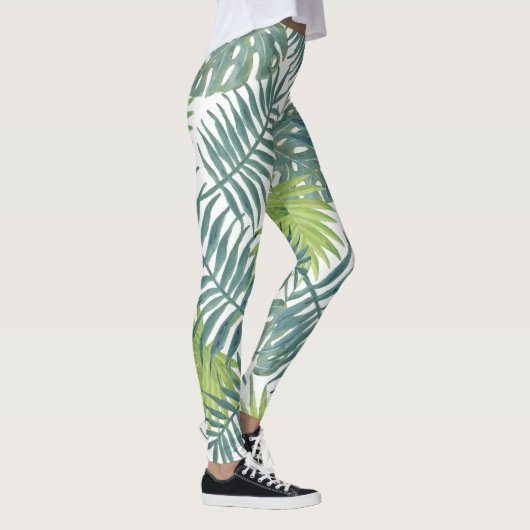 Leggings Palm Tree Fronds Peinture hawaïenne (Droite)