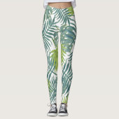 Leggings Palm Tree Fronds Peinture hawaïenne (Devant)