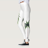 Leggings Palm Tree Green White Vibes été mode femmes (Gauche)
