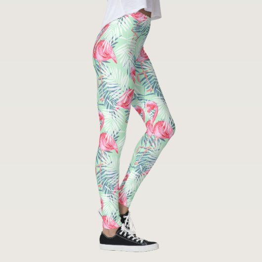 Leggings Palmettes et flamants (Droite)