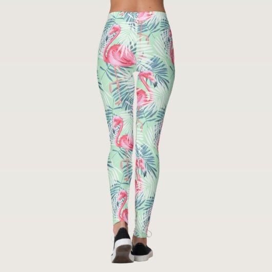 Leggings Palmettes et flamants (Dos)