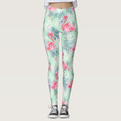 Leggings Palmettes et flamants (Devant)