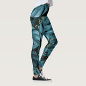 Leggings Palmier De Monstera, Plat D'Or Sans Couche. (Droite)