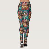 Leggings Palmier de Noël Whimsical Tropical Beach Vivid (Dos)