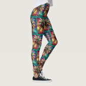 Leggings Palmier de Noël Whimsical Tropical Beach Vivid (Droite)