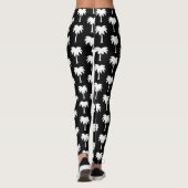 Leggings Palmier tropical noir et blanc motif (Dos)