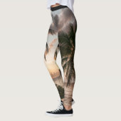 Leggings Palmiers à coucher de soleil tropical Caraïbes USV (Gauche)