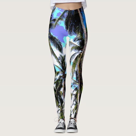 Leggings Palmiers à la conception pointue (Devant)