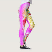 Leggings palmiers brodés roses (Droite)