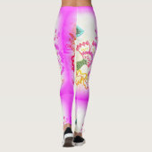 Leggings palmiers brodés roses (Dos)