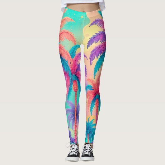 Leggings Palmiers colorés (Devant)