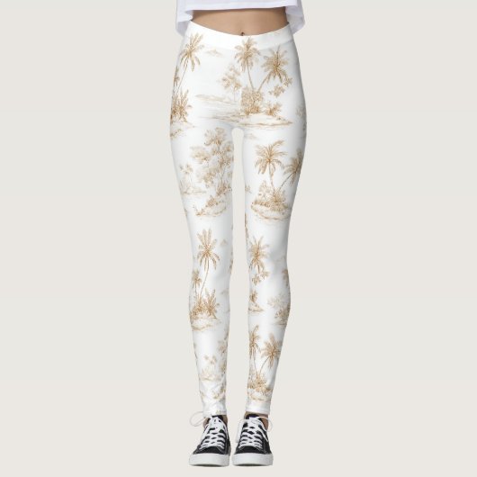 Leggings Palmiers de l'île tropicale (Devant)