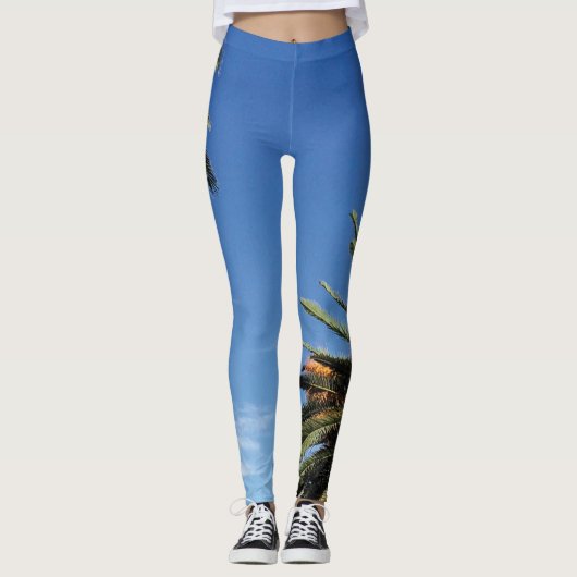 Leggings Palmiers d'été (Devant)