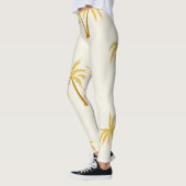 Leggings Palmiers d'or : Textile Tropical. (Gauche)