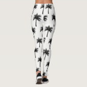Leggings Palmiers noirs tropicaux (Dos)