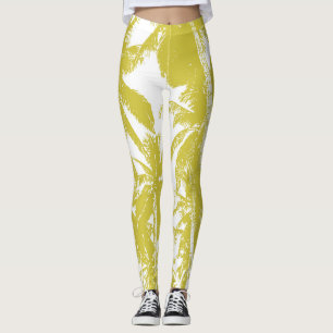 Leggings Palmiers tropicaux d'or