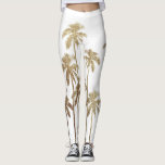 Leggings Palmiers tropicaux d'or fascinant sur le blanc<br><div class="desc">Fascinant et moderne les palmiers d'or imprimés ce par faux sur le blanc est parfait pour la personne à la mode et élégante. Sa copie contemporaine et tropicale est grande pour beaucoup de cadeaux et d'occasions. Appréciez cette conception élégante et exotique pour votre prochain achat !</div>