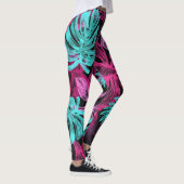 Leggings Palmiers tropicaux fluorescents feuilles (Droite)