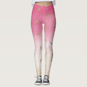 Leggings Palmiers tropicaux Peach Or Pink Ombre (Devant)