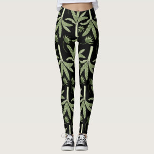 Leggings palmiers tropicaux sans couture motif
