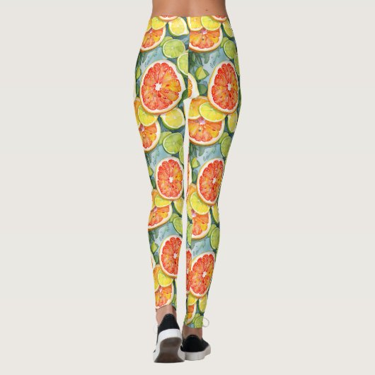 Leggings Pamplemousse, citrons, limons et oranges agrumes (Dos)