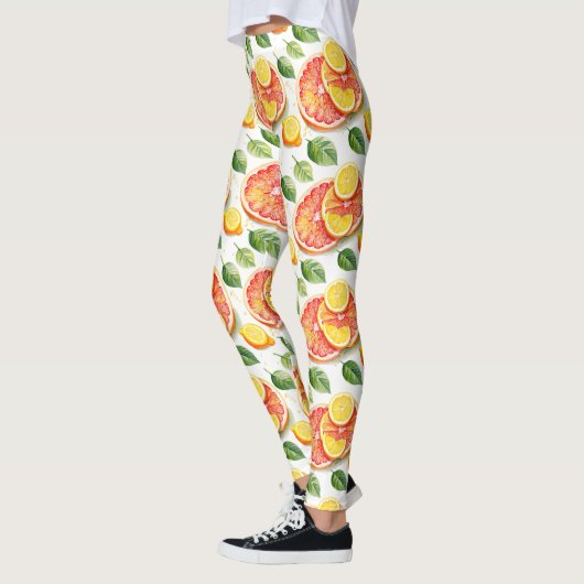 Leggings Pamplemousse et citrons Aquarelle Citrus (Gauche)