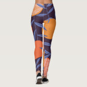 Leggings Pamplemousse Vintage, Motif de fruits tropicaux. (Dos)