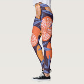 Leggings Pamplemousse Vintage, Motif de fruits tropicaux. (Gauche)