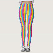 Leggings Pan Color Stripes | Panexual Pride (Devant)