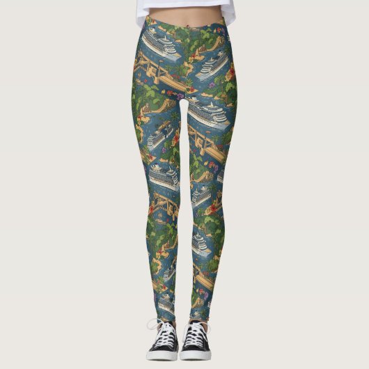 Leggings Panama Canal Cruise Tropical Passage Design (Devant)