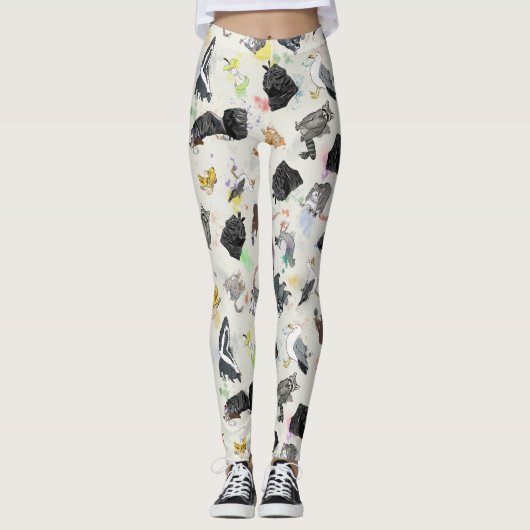 Leggings Panda et amis des ordures (Devant)