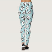 Leggings Panda mignon patte fond cyan (Dos)