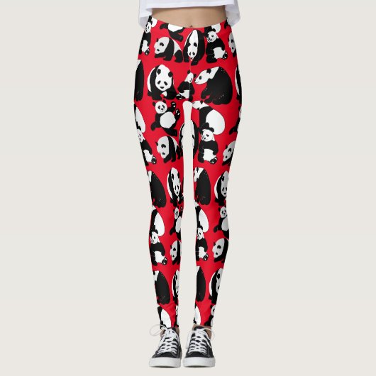 Leggings Panda motif Rouge BG (Devant)