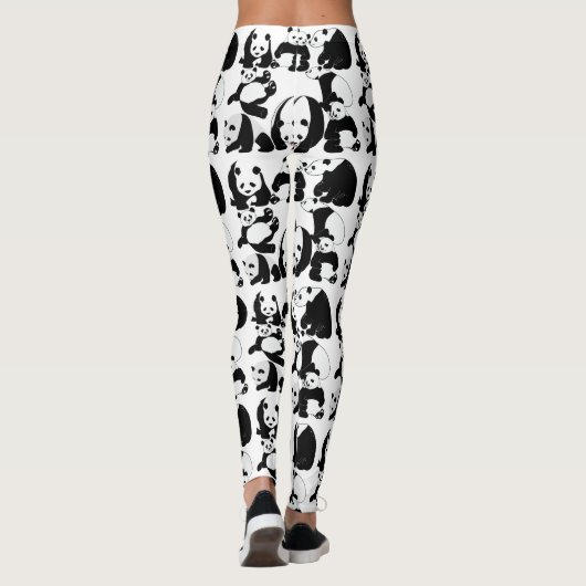 Leggings Panda motif White BG (Dos)