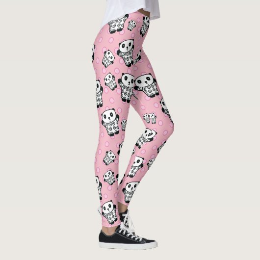 Leggings Panda rose poire moderne Pot (Droite)