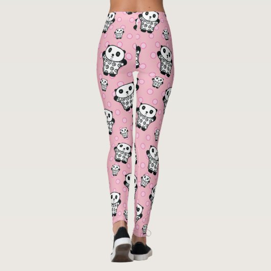 Leggings Panda rose poire moderne Pot (Dos)