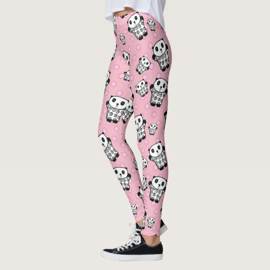Leggings Panda rose poire moderne Pot (Gauche)
