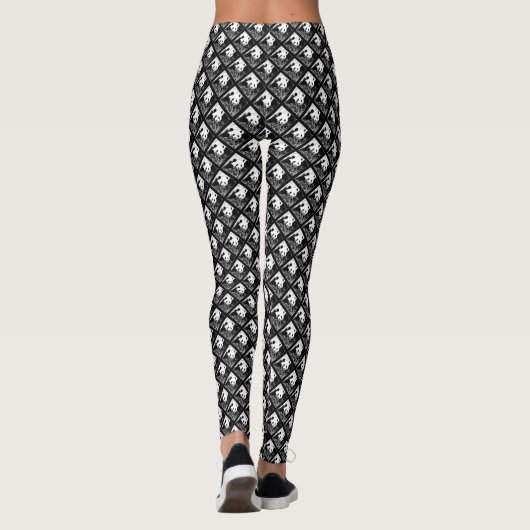 Leggings Pandas d'art pop noir et blanc Yoga (Dos)