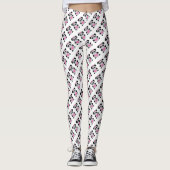 Leggings Pandas mignons aux coeurs roses (Devant)