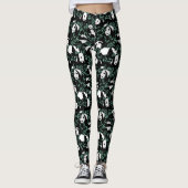 Leggings Pandas mignons et Feuilles (Devant)