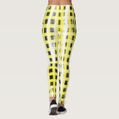 Leggings Panneau de contrôle Jaune Noir ajouter nom nom mon (Dos)