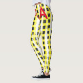 Leggings Panneau de contrôle Jaune Noir ajouter nom nom mon (Gauche)