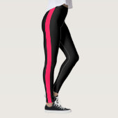 Leggings Panneau latéral noir brillant rose (Droite)