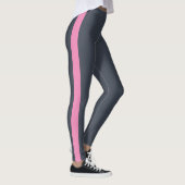 Leggings Panneau latéral rose brillant bleu foncé au charbo (Droite)