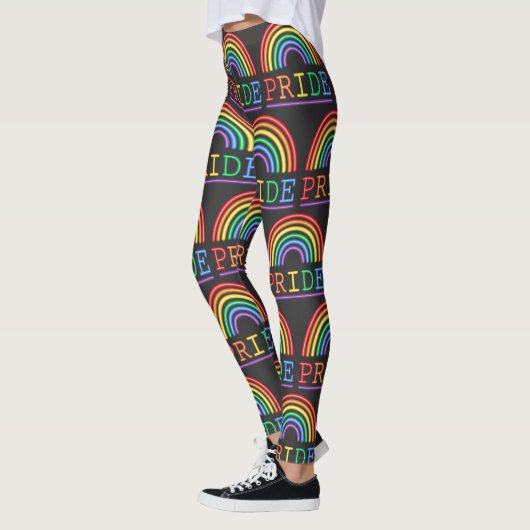 Leggings Panneau Neon Motif Rainbow Pride (Gauche)