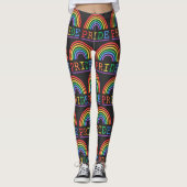 Leggings Panneau Neon Motif Rainbow Pride (Devant)